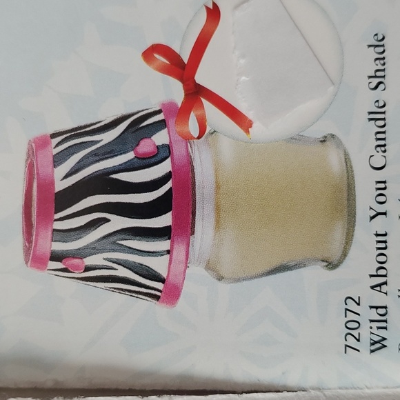 Home Interiors Zebra print Candle Shade NEW pink heart & trim edge for candles - Picture 5 of 11